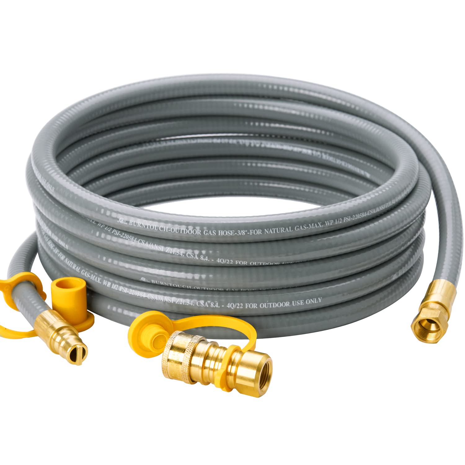 CALPOSE 15 Feet 3/8 inch ID Natural Gas Grill Hose with Quick Connect Fittings, Natural Gas Line for Grill, Pizza Oven, Heater and More Low Pressure Appliance 🍁 All In One Marketplace Canada