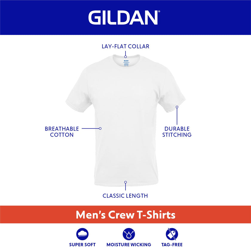 Gildan Men's Crew T-Shirts, Multipack, Style G1100, White (6-Pack), X-Large 🍁 All In One Marketplace Canada