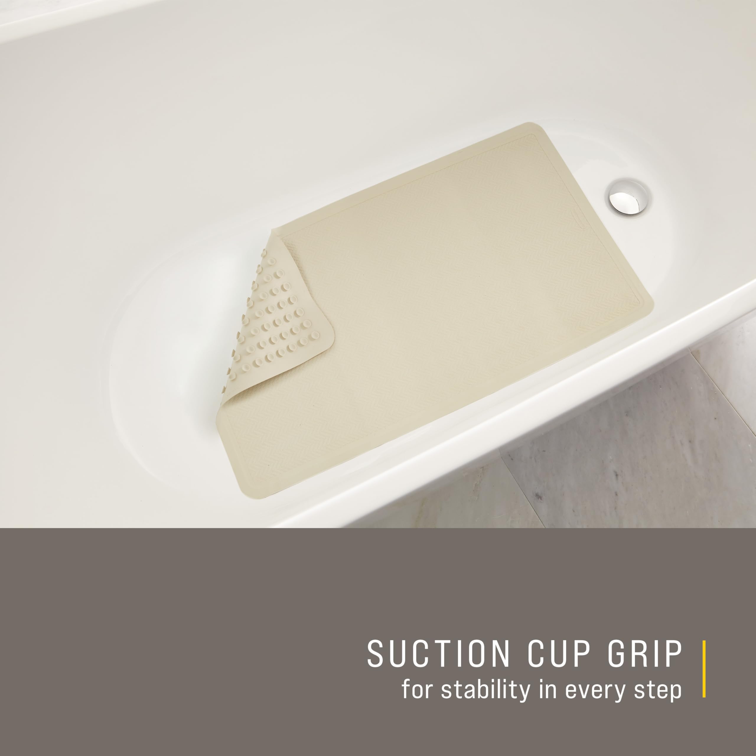 Rubbermaid Commercial Products Bath Tub and Shower Mat | Medium - 14 x 24 in. | White | Machine Washable | Safti-Grip Non-Slip Bathroom Mat with Suction Cups for Home/Hotel/Shower/Bathtub 🍁 All In One Marketplace Canada