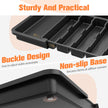 Ceecysaa Cutlery Organizer with 2 Removable Knife Blocks, Expandable Utensil Tray,Adjustable Cutlery Tray Drawer Organizer for Spoons, Knives, Kitchen Organizers and Storage,ABS,Black(6-9 Slots) 🍁 All In One Marketplace Canada