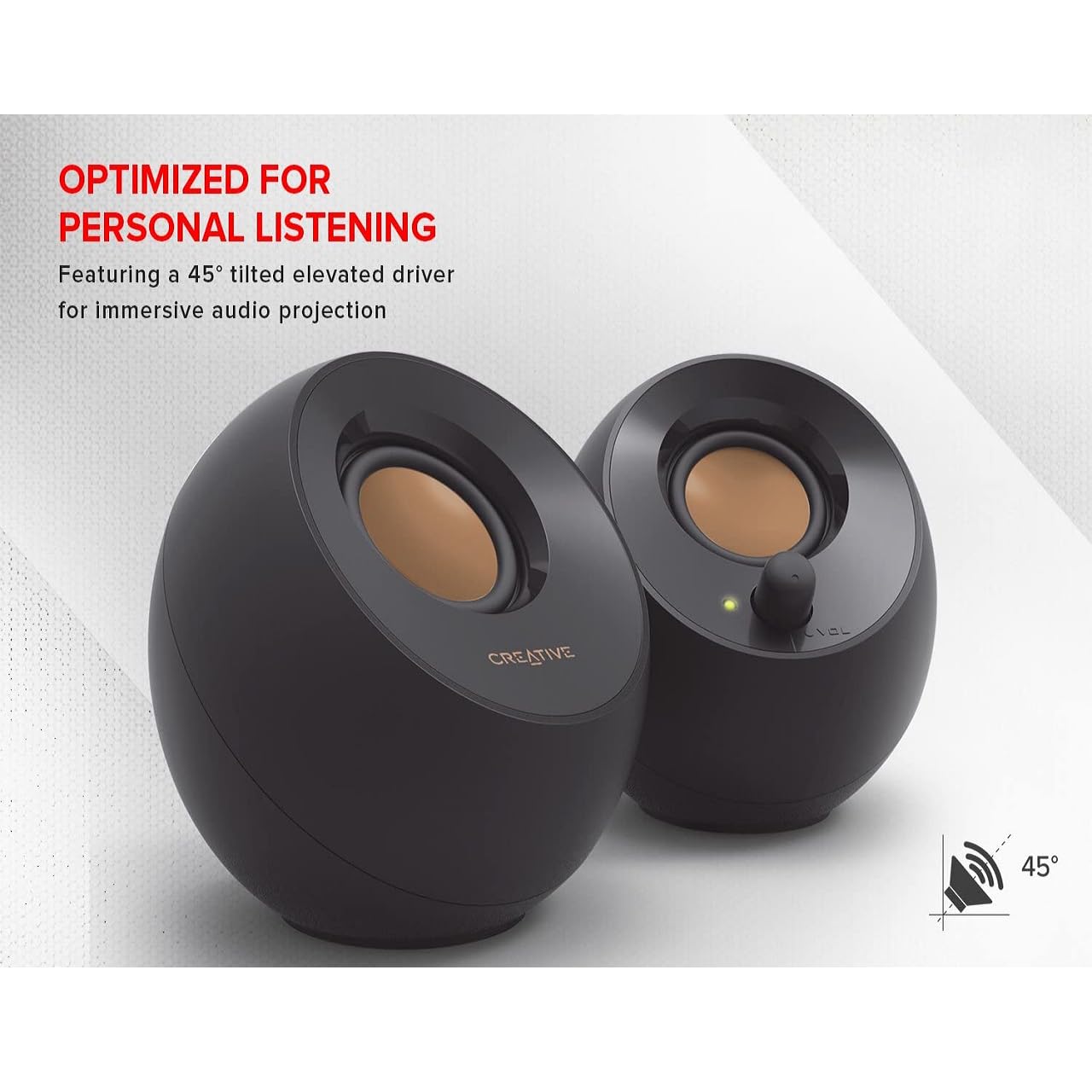Creative Pebble 2.0 USB-Powered Desktop Speakers with Far-Field Drivers and Passive Radiators for PCs and Laptops (Black) 🍁 All In One Marketplace Canada