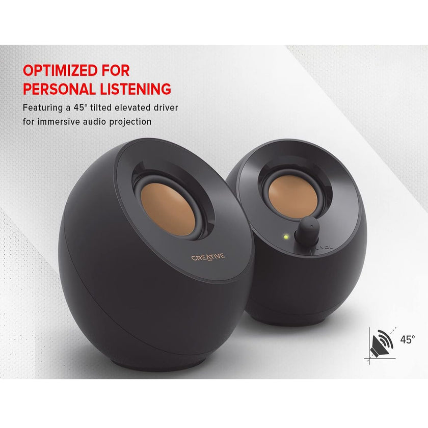 Creative Pebble 2.0 USB-Powered Desktop Speakers with Far-Field Drivers and Passive Radiators for PCs and Laptops (Black) 🍁 All In One Marketplace Canada