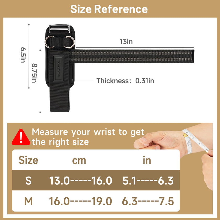 MANUEKLEAR Non-Slip Wrist Straps for Weightlifting Deadlifting, Gym Lifting Straps with D Rings for Cable Machine Workout, 10mm Neoprene Padded Weight lifting Wrist Wraps for Men Women (Black, M (6.3-7.5inch)) 🍁 All In One Marketplace Canada