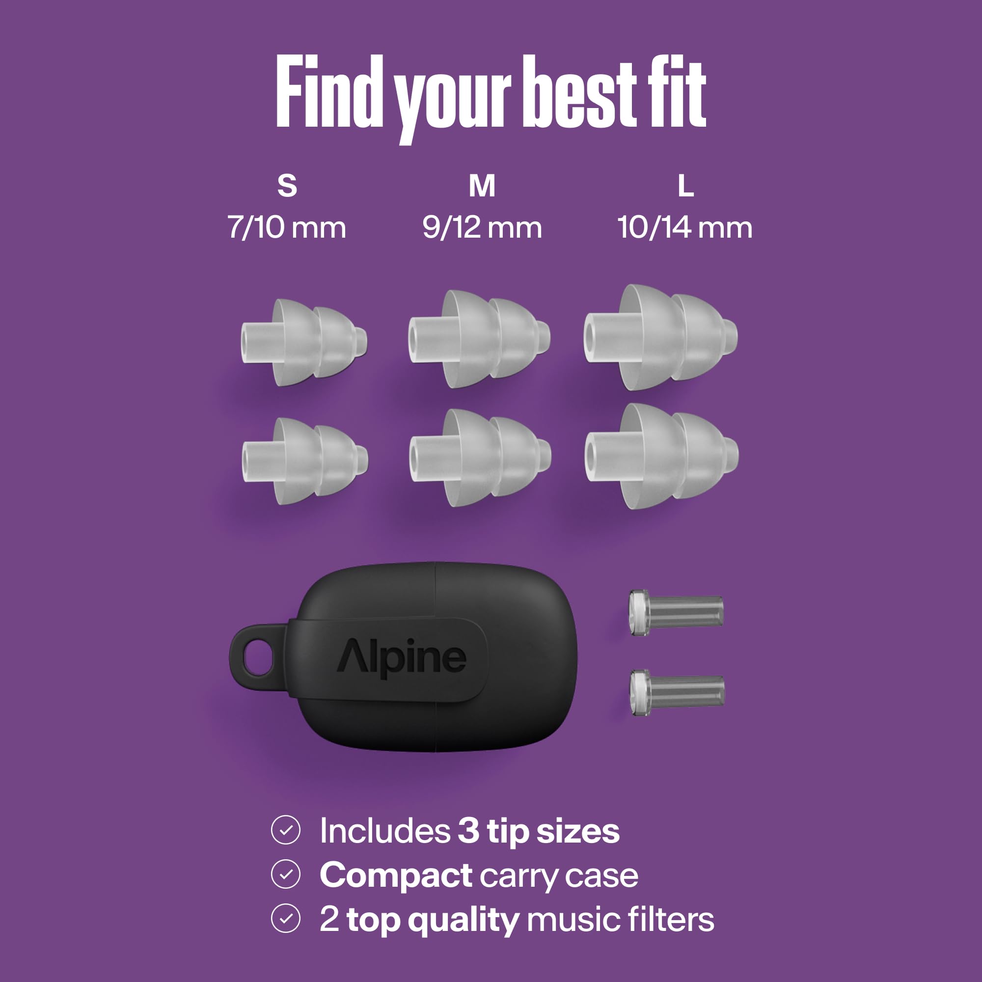 Alpine PartyPlug Concert Ear Plugs - Noise Reduction Ear Plugs for Party, Concert, Festival and Music - Reusable Earplugs (Pro Transparent (Multisize)) 🍁 All In One Marketplace Canada