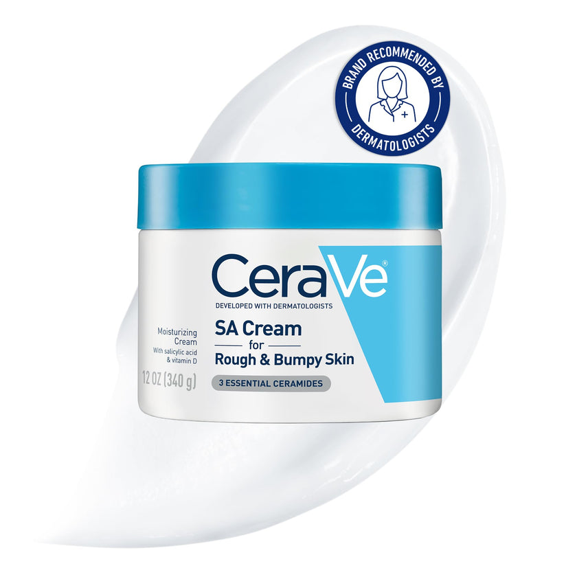 CeraVe Salicylic Acid Cream, Renewing SA Body Cream for Very Dry, Rough & Bumpy Skin, Psoriasis, Keratosis Pilaris, Itching & Flaking. With Lactic Acid, Hyaluronic Acid, Fragrance Free, 340g 🍁 All In One Marketplace Canada
