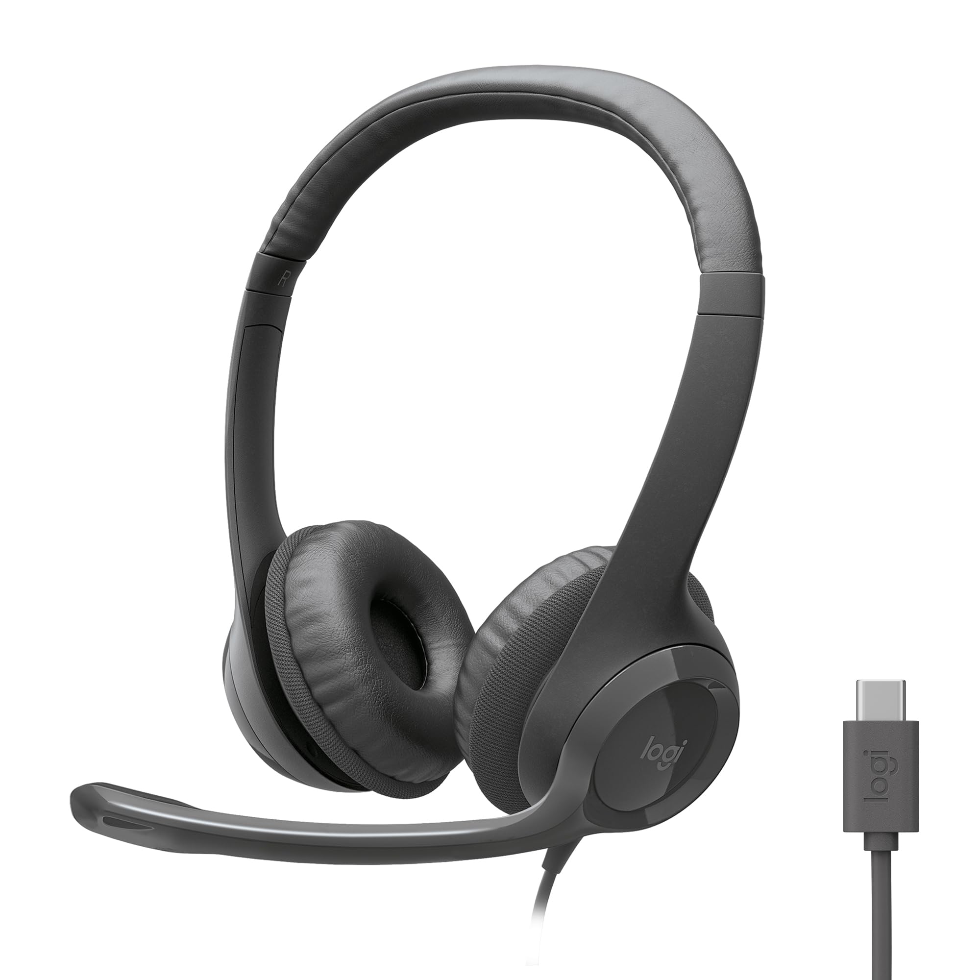 Logitech H391 Wired Headset for PC/Laptop, Stereo Headphones with Noise Canceling Microphone, USB-C, in-Line Controls, Works with Chromebook - Graphite 🍁 All In One Marketplace Canada