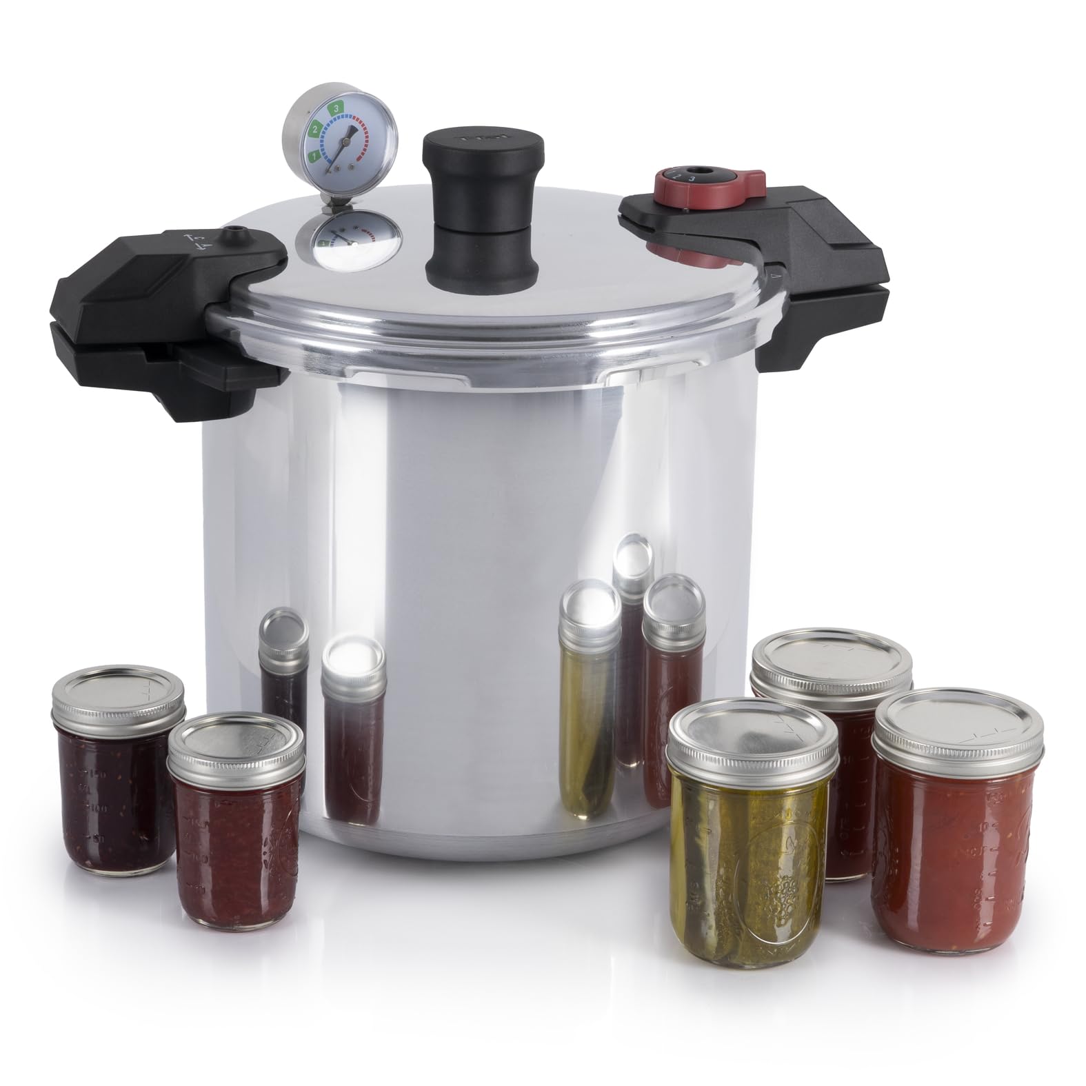 T-fal 22-Quart Aluminum Pressure Canner, 3 PSI Settings, Includes Racks & Guide, Large Capacity, Pressure & Water Bath for Vegetables, Meats, Seafood & Fruits, Silver 🍁 All In One Marketplace Canada