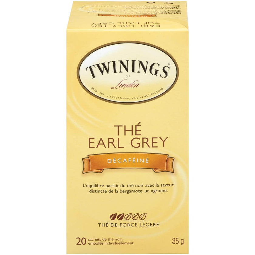 Twinings Decaf Earl Grey Individually Wrapped Teabags, Naturally Caffeine-Free, Black Tea Enhanced with Bergamot Citrus, 20 Count (Pack of 6), Enjoy Hot or Iced 🍁 All In One Marketplace Canada