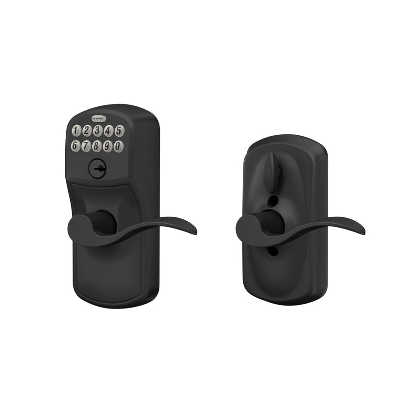 Schlage Electronic Keypad Lock, Lever Handle, Camelot Trim, Matte Black 🍁 All In One Marketplace Canada