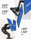 HUANUO Dual Monitor Stand for 13 to 32 Inches, Design Dual Monitor Mount, Fully Flexible Adjustable with Tilt, Swivel, Rotation, VESA 75/100, 19.8lbs per arm 🍁 All In One Marketplace Canada