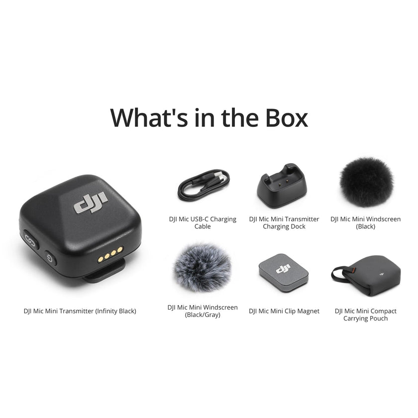 DJI Mic Mini Transmitter (Infinity Black), Ultralight, Wireless Lavalier Microphone for DJI Action 5 Pro/Osmo Pocket 3, Noise Cancelling, Wireless Microphone for Camera/iPhone/Android, Vlog, Streaming 🍁 All In One Marketplace Canada