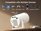 [Built-in Apps & 2026 Upgraded] WEMI Mini Portable Projector Mini Projecteur Portatif with WiFi 6 and Bluetooth 5.4 for Bedroom Smart Movie for iPhone Cell Phone Android OptiBarrel 500 🍁 All In One Marketplace Canada