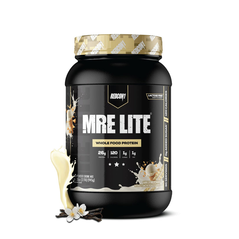 REDCON1 MRE Lite Meal Replacement Powder, Vanilla Milkshake - Animal Based Whole Food Protein Blend with MCT Oil + Pea Protein - Keto Friendly, Low Carb & Whey Free Protein Supplement (1.92 lbs) 🍁 All In One Marketplace Canada