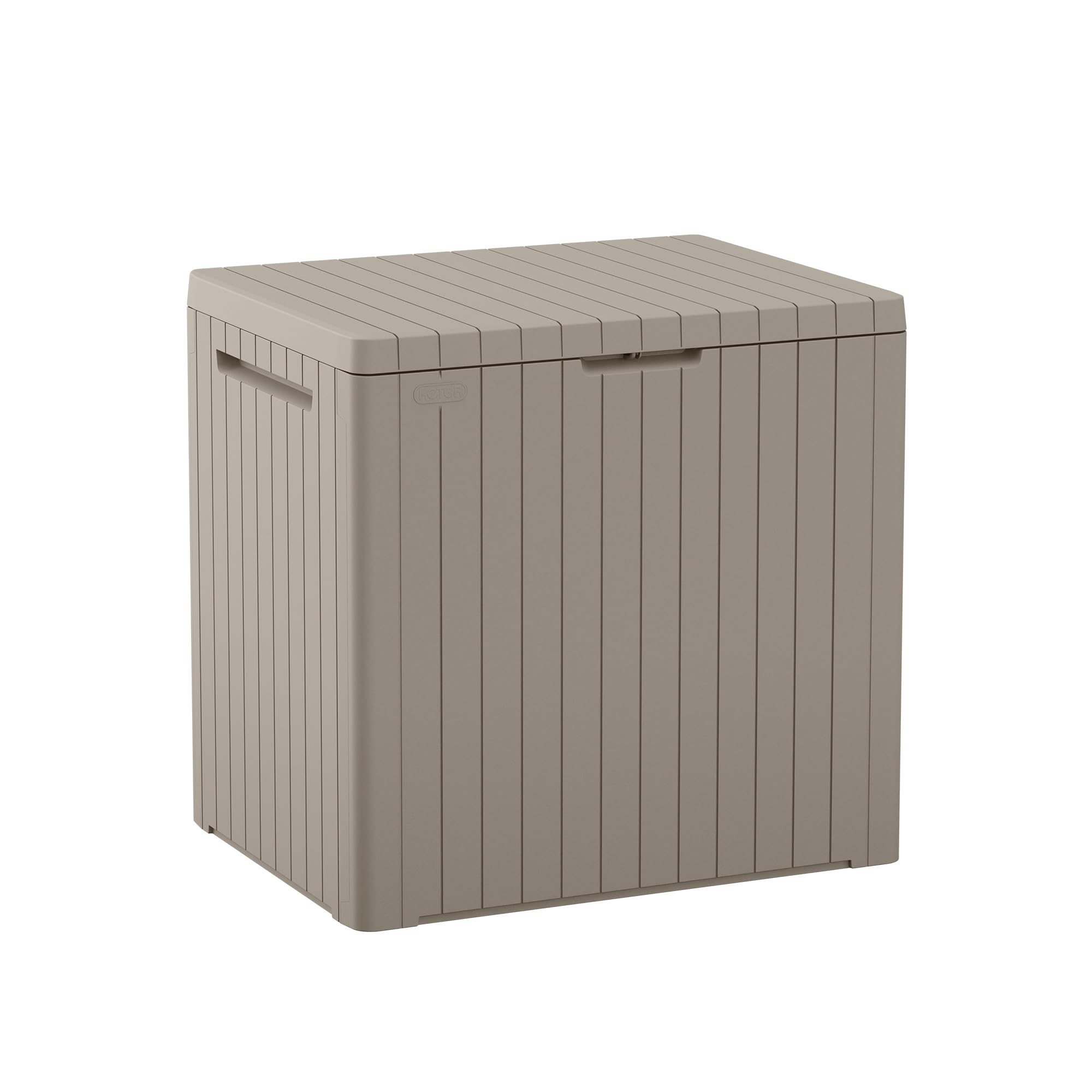 Keter City 30 Gallon Resin Outdoor Storage Box and Patio Furniture Side Table for Pool and Garden Accessories, Beige 🍁 All In One Marketplace Canada