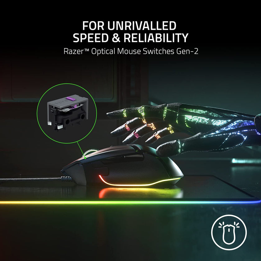 Razer Basilisk V3 Wired Gaming Mouse: HyperScroll Tilt Wheel - 26K DPI Optical Sensor - Gen-3 Optical Switches - 13-Zone Chroma RGB with Underglow - 13 Programmable Controls - Black 🍁 All In One Marketplace Canada