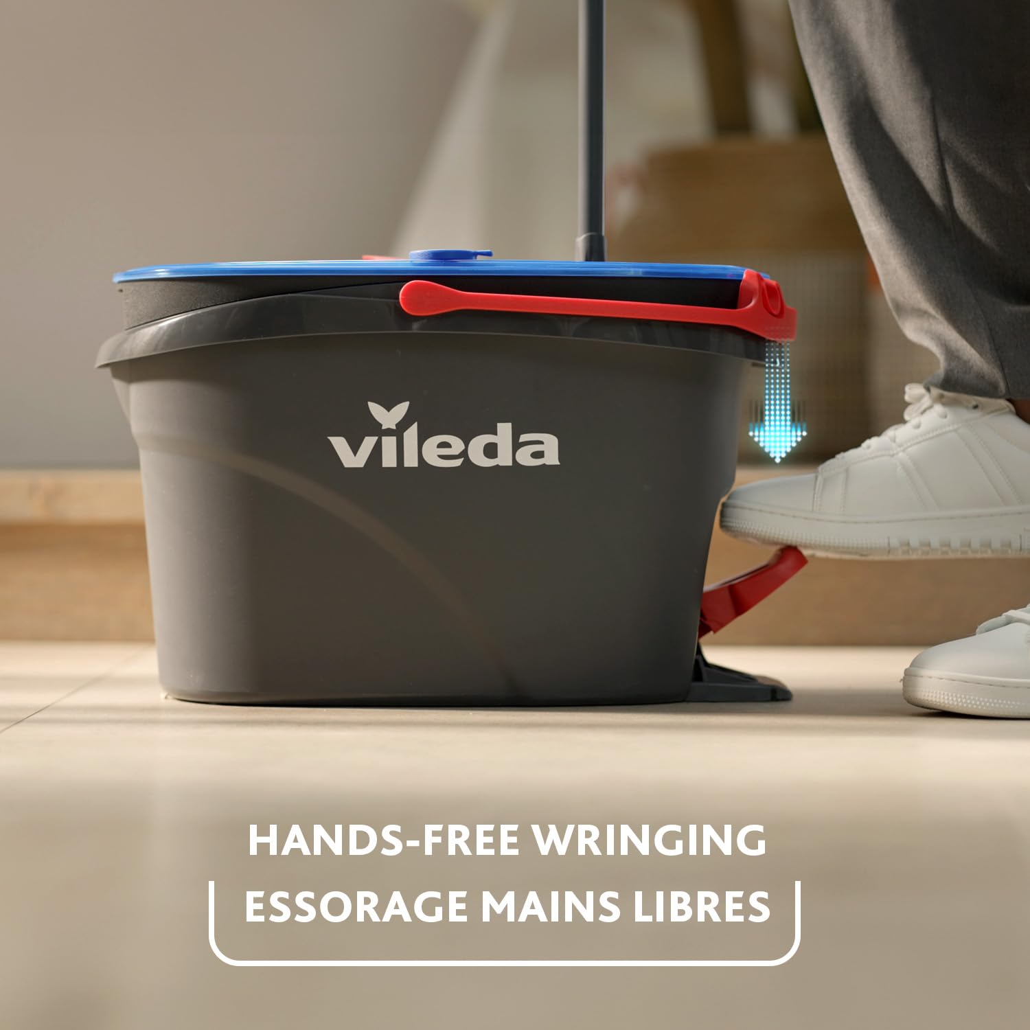 Vileda EasyWring RinseClean Spin Mop & Bucket System with 1 Extra Refill | 2-Tanks Separate Clean and Dirty Water | Machine Washable and Reusable Microfiber Mop Head | Hands-Free Wringing Mop Bucket 🍁 All In One Marketplace Canada