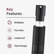 Lisapack Perfume Travel Spray Bottles - 8ml Mini Cologne Refillable Atomizer Decanter for Men - Small Size Travel Essentials Perfume Refill Decant Dispenser for Women Purse Pocket 3PCS Black 🍁 All In One Marketplace Canada