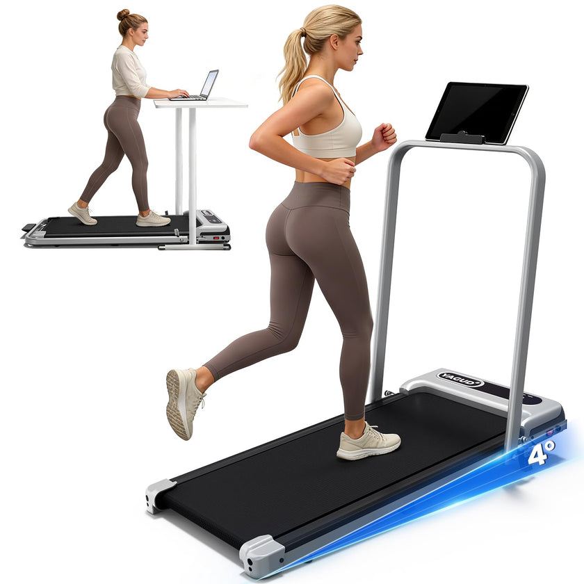 Yagud Walking Pad with 8% Incline, 3 in 1 Treadmill for Home & Office, 2.5HP Under Desk Treadmill with Handle, Portable Treadmill with Remote Control & Led Display, No Installation 🍁 All In One Marketplace Canada