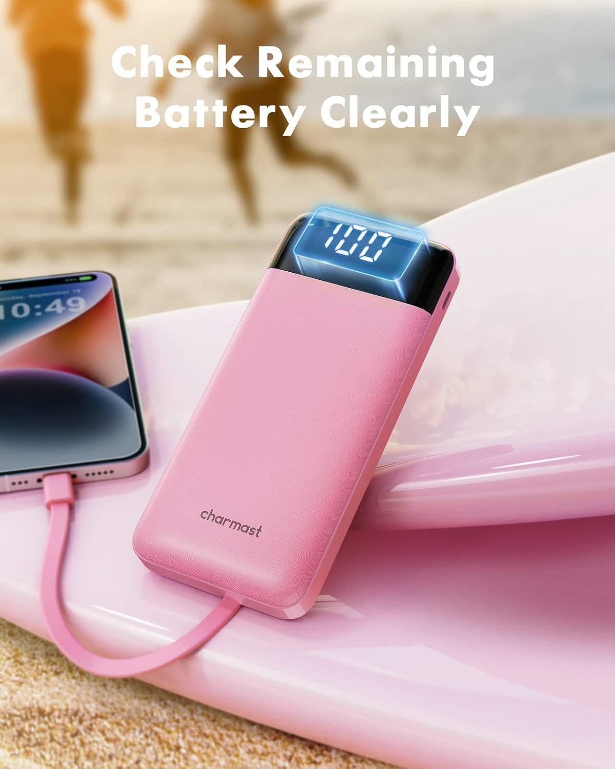 Charmast Portable Charger with Built in Cables, Power Bank with Cords Wires, Slim 10000mAh Travel Battery Pack 6 Outputs 3 Inputs 3A Fast Charging for Samsung Google Pixel LG Moto iPhone iPad 🍁 All In One Marketplace Canada