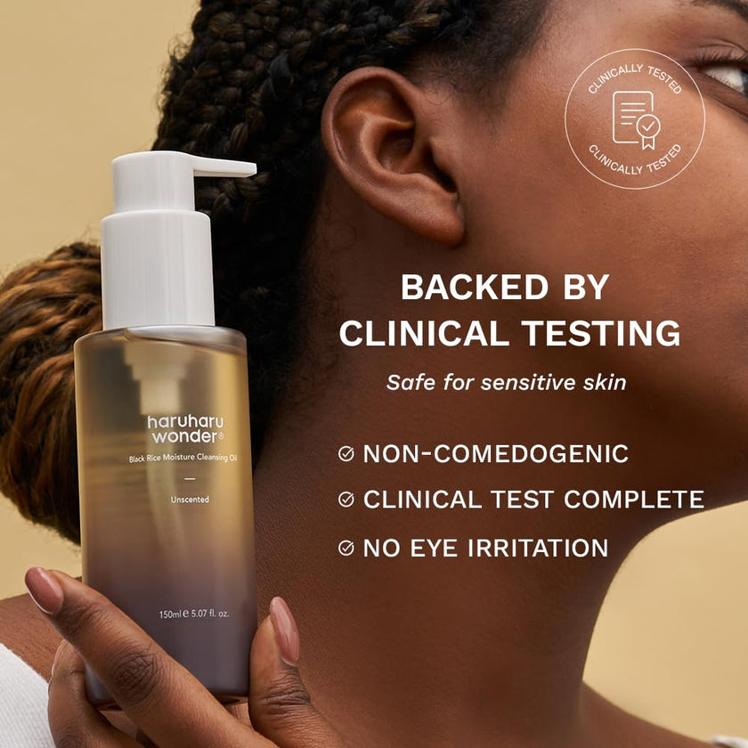 Haruharu Wonder Black Rice Moisture Deep Cleansing Oil 5.1 fl.oz / 150ml | Korean Facial Cleanser, Makeup Remover | Vegan, Cruelty Free | Jojoba Seed Oil, Macadamia Seed Oil 🍁 All In One Marketplace Canada