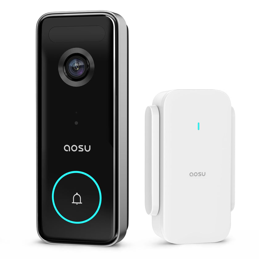 Doorbell Camera Wireless Outdoor, aosu 5MP Ultra HD, 3D Motion Detection Video Doorbell, Enhanced 2.4/5 GHz WiFi, 180-Day Battery Life, Work with Alexa & Google Assistant 🍁 All In One Marketplace Canada