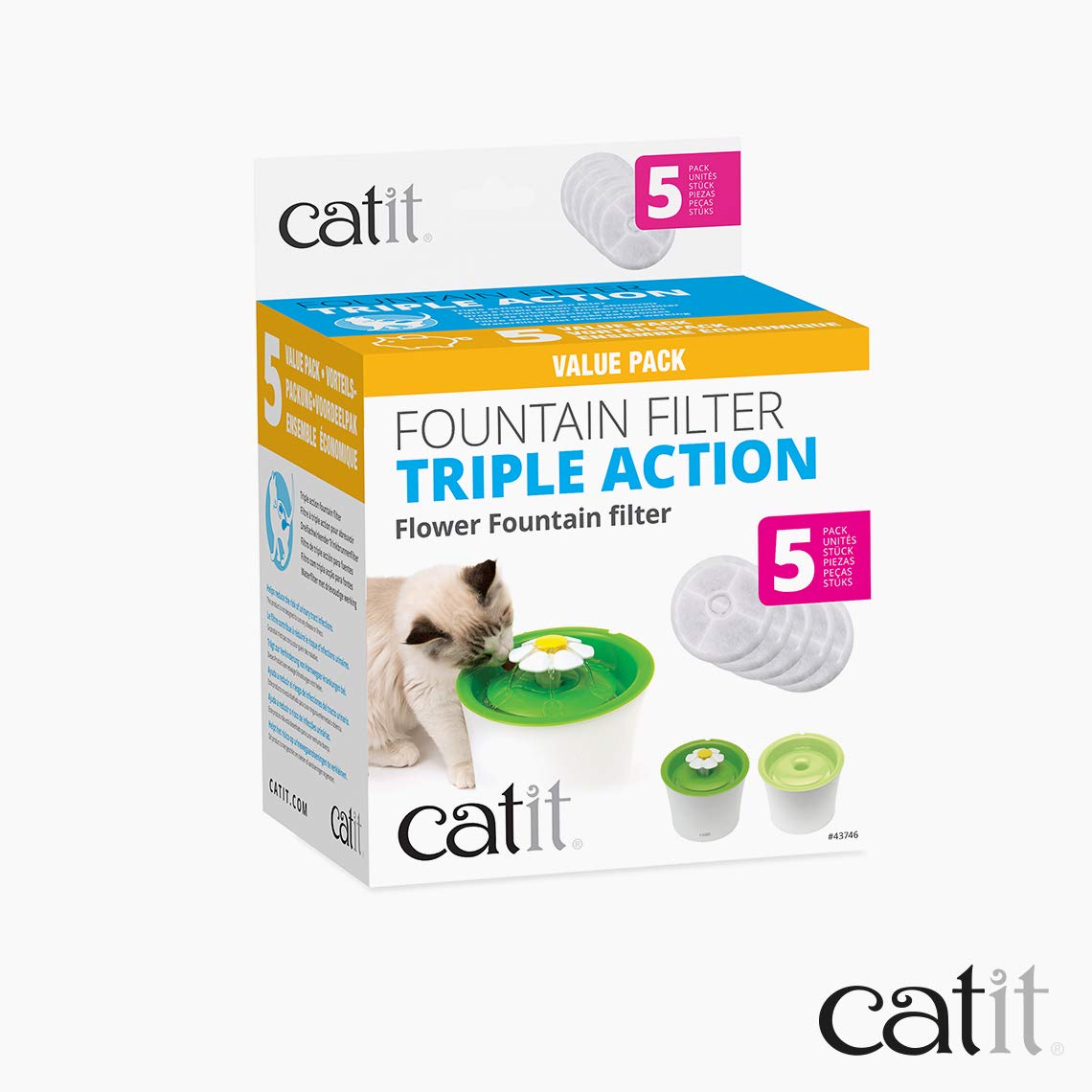 Catit Senses 2.0 Cat Water Fountain Filters, Cat Water Fountain, 5 Pack 🍁 All In One Marketplace Canada