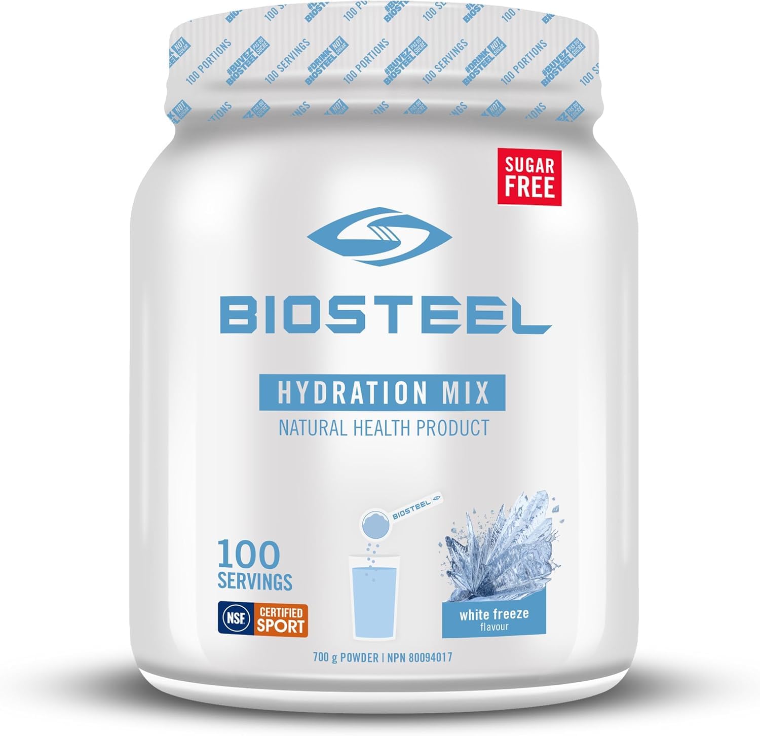 BioSteel Electrolyte Hydration Mix Powder, Zero Sugar, No Artificial Flavours, White Freeze, 100 Serving Container 🍁 All In One Marketplace Canada