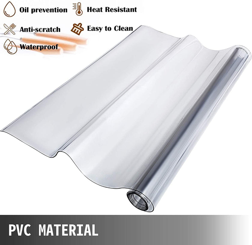VEVOR 80 x 42 Inch Crystal Clear Table Protector Clear PVC Table Top Protector 2mm Thick Table Cover Rectangular Table Pads for Dining Room Table/Desk 🍁 All In One Marketplace Canada