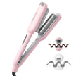 TYMO ROVY Hair Waver Curling Iron, 3-Barrel Ionic Hair Curler with 9 Heat Settings, Beach Waves Crimper for Women, Travel-Friendly, Anti-Scald, Fast Heating, Easy to Use, Pink, 1 inch 🍁 All In One Marketplace Canada