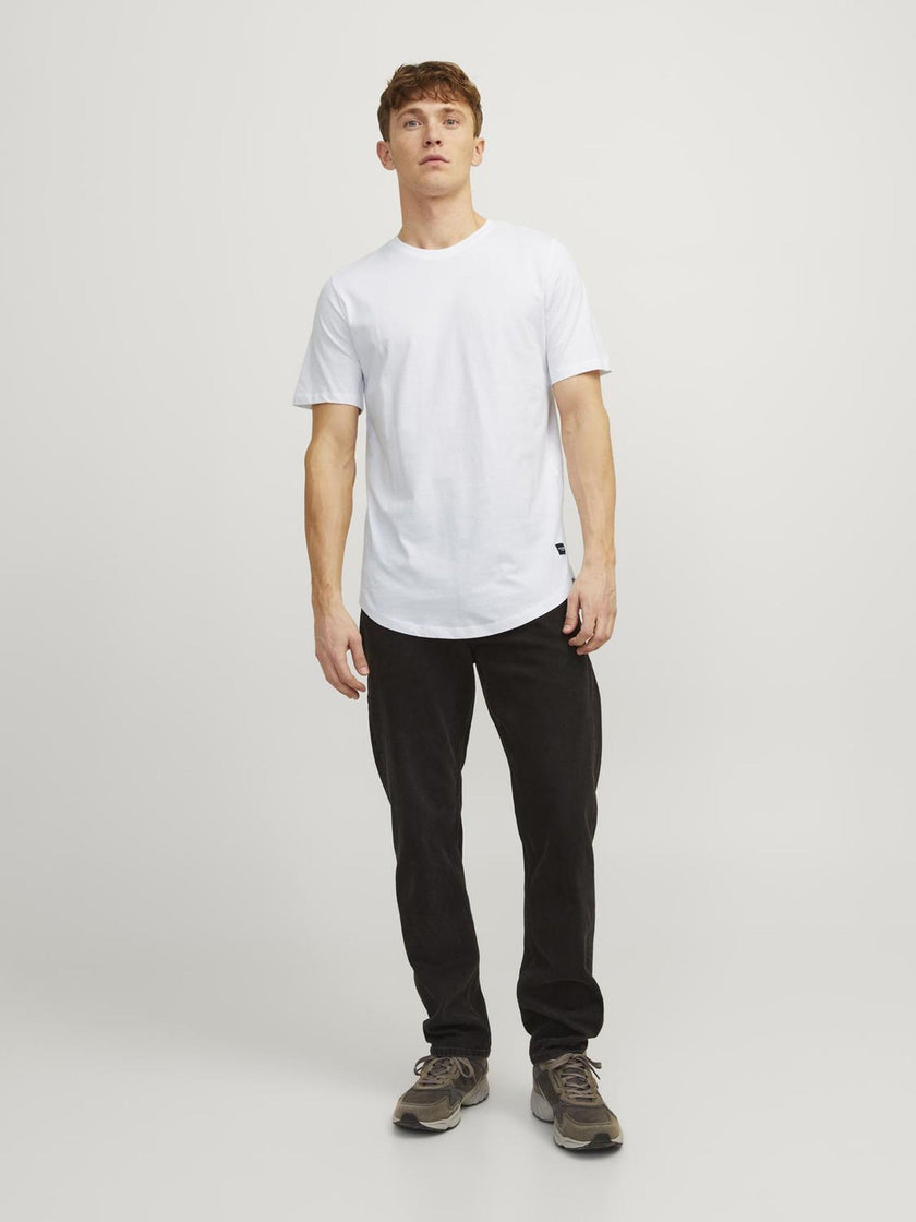 JACK & JONES Men's Long Line Fit T-Shirt JJENOA TEE SS Crew Neck NOOS White Medium 🍁 All In One Marketplace Canada