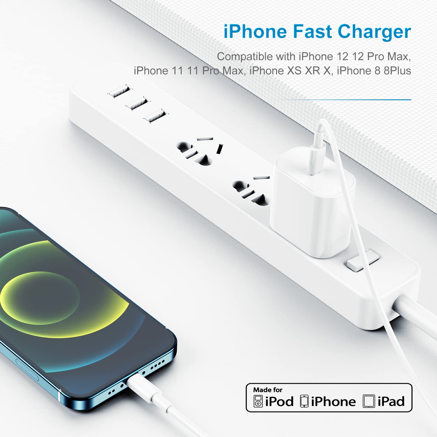 2Pack Apple Certified iPhone Charger Fast Charging, PD USB C Wall Charger Block with Type C to Lightning Cable 6ft Compatible with iPhone 14/14 Plus/13 Pro Max/12/12 Pro/11/iPad 🍁 All In One Marketplace Canada