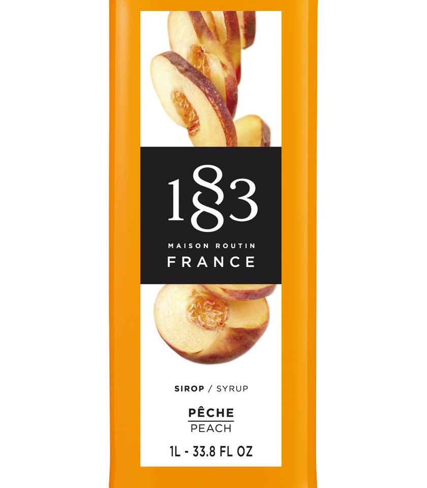 Maison Routin 1883 Peach Syrup, Pet Bottle 1000 Milliliter 🍁 All In One Marketplace Canada