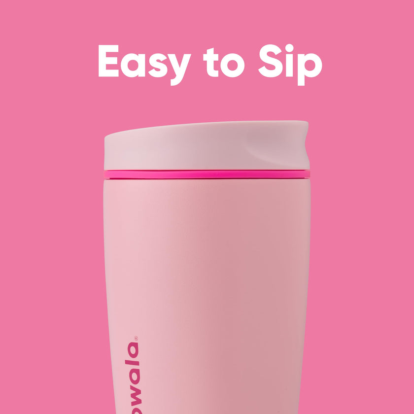 Owala SmoothSip Slider Insulated Stainless Steel Coffee Tumbler, Reusable Iced Coffee Cup, Hot Coffee Travel Mug, BPA Free 12 oz, Pucker Up 🍁 All In One Marketplace Canada