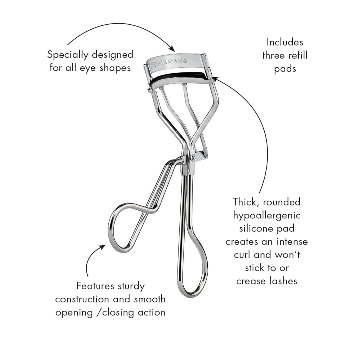 Tweezerman Classic Eyelash Curler, stainless steel, 1 Count (Pack of 1) 🍁 All In One Marketplace Canada