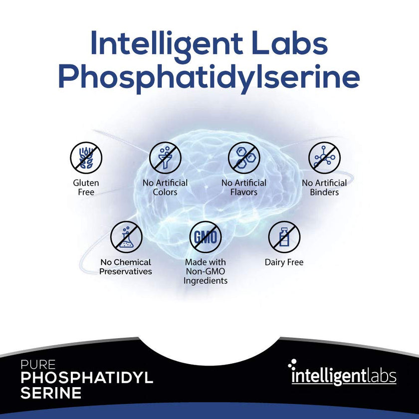 Intelligent Labs Phosphatidylserine Supplement 100mg | 90 High Strength Capsules | 100% Soy and Allergen Free | Pure Phosphatidylserine from Sunflower Lecithin 🍁 All In One Marketplace Canada
