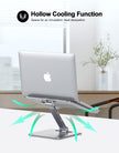 Zewwen Laptop Stand for Desk, Ergonomic Adjustable Foldable Computer Stand with Heat-Vent, Aluminium Alloy Laptop Riser Compatible with MacBook Air, Pro, Dell XPS, Samsung, 10”-16