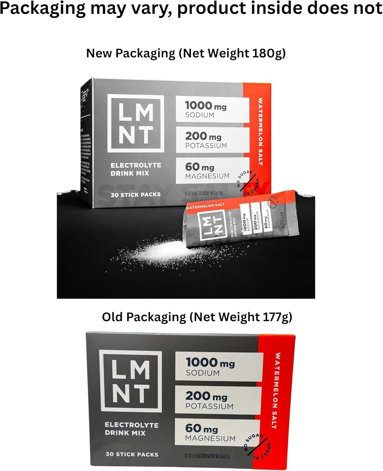 LMNT Keto Electrolyte Powder Packets | Paleo Hydration Powder | No Sugar, No Artificial Ingredients | Watermelon Salt | 30 Stick Packs 🍁 All In One Marketplace Canada