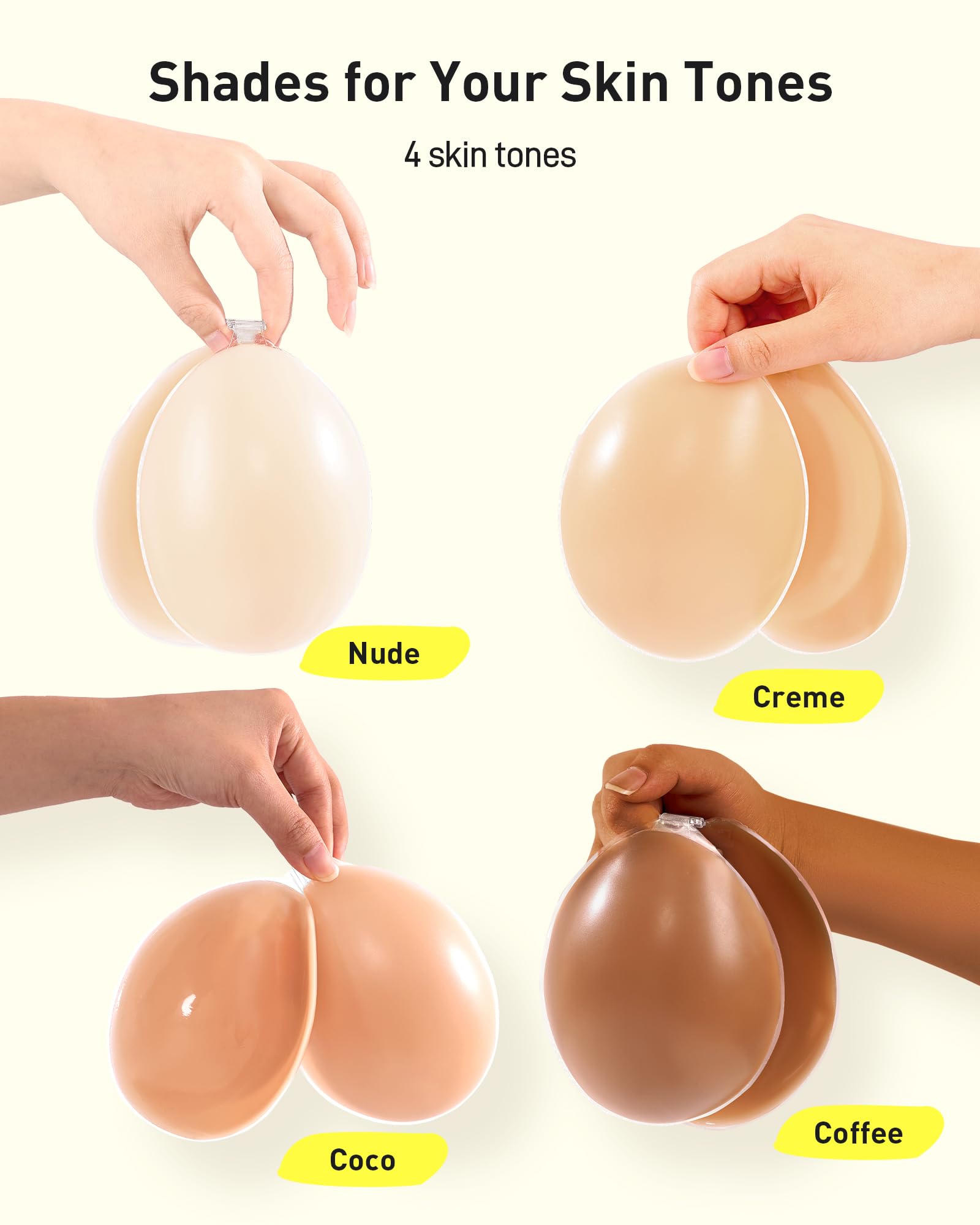 Niidor Adhesive Bra Strapless Sticky Invisible Push up Silicone Bra for Backless Dress with Nipple Covers Nude (B Cup) 🍁 All In One Marketplace Canada