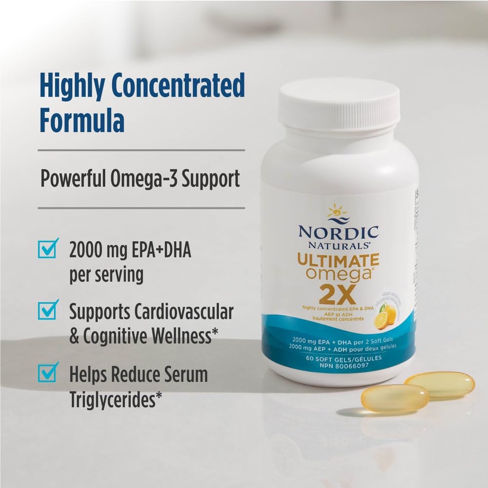 Nordic Naturals Ultimate Omega 2X - Extra Omega-3s Support Heart, Brain Health, 60 Count 🍁 All In One Marketplace Canada