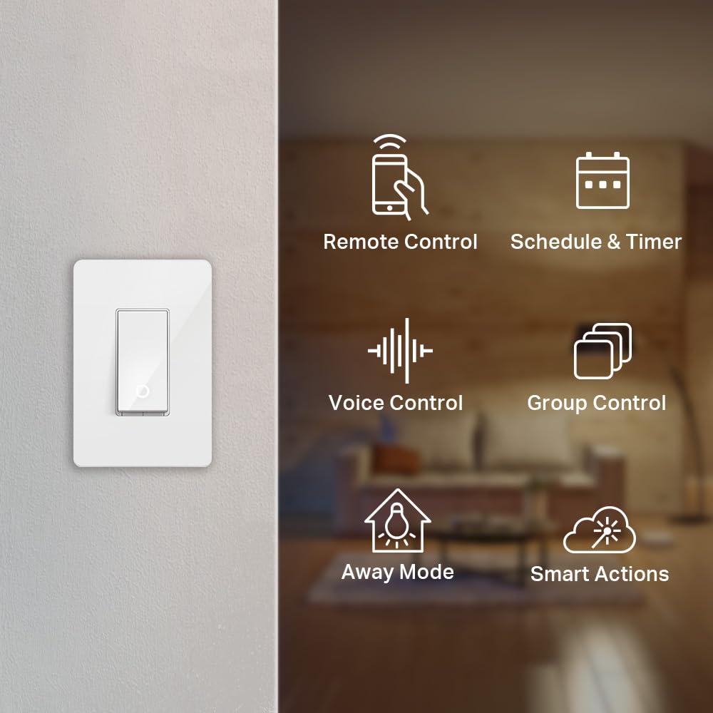 Kasa Smart Single Pole Light Switch by TP-Link (HS200P3) - Neutral Wire and 2.4GHz Wi-Fi Connection Required, Not Dimmer Switch, Works with Alexa and Google Home, No Hub Required, UL Certified, 3-Pack , White 🍁 All In One Marketplace Canada