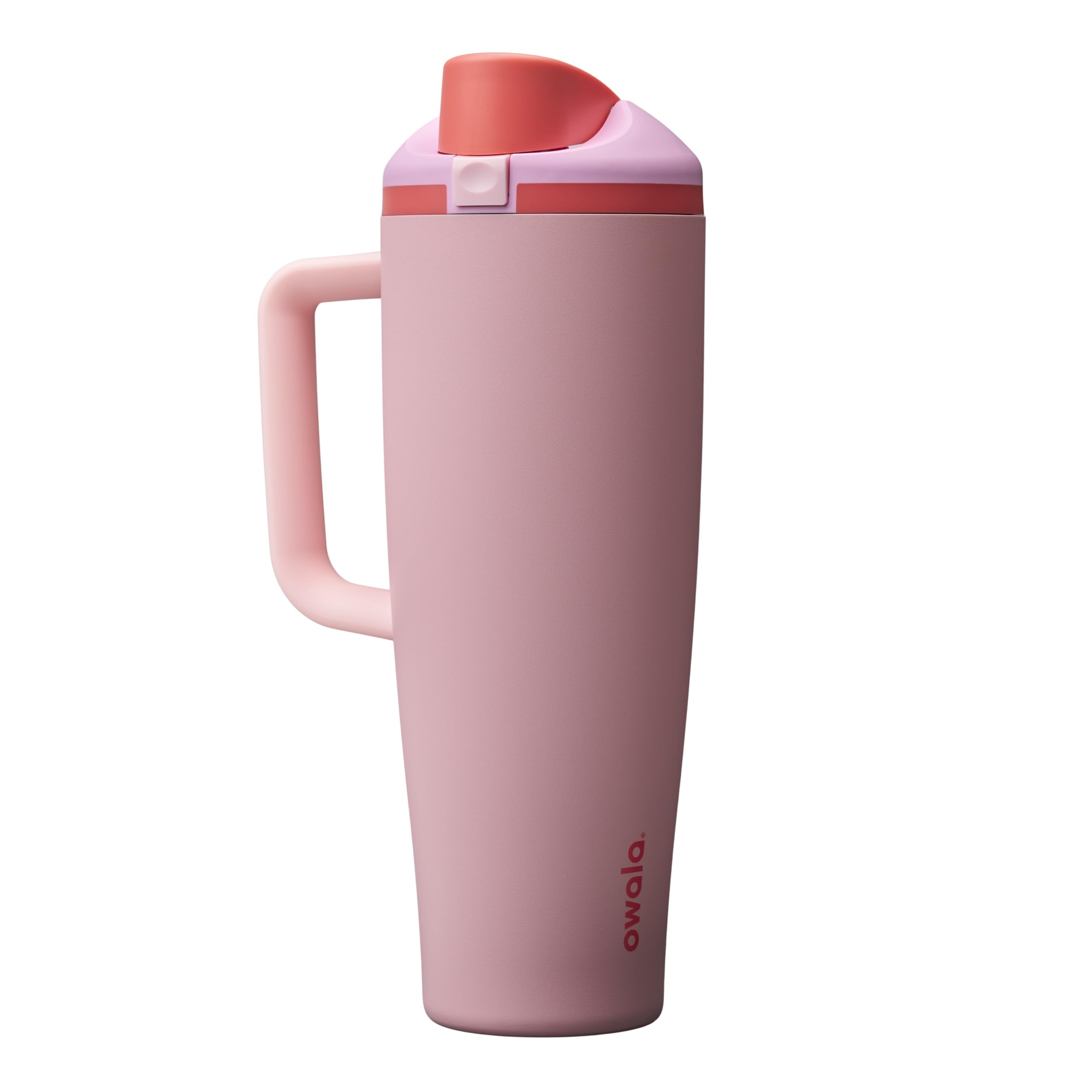 Owala FreeSip Tumbler Insulated Stainless Steel Water Bottle with Built-in Straw and Side Handle, for Travel, Work, School, and Sports, 40oz, BPA Free, Leak Proof, Angel Food Cake 🍁 All In One Marketplace Canada