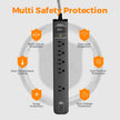 2 Pack Power Bar Surge Protector - 5 Widely Spaced Outlets 3 USB Charging Ports(2 USB C), 1875W/15A with 6Ft Braided Extension Cord, Flat Plug, Overload Surge Protection, Wall Mount for Home Office 🍁 All In One Marketplace Canada