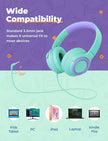 iClever 2Pack Kids Headphones with Sharing Splitter - 85dBA Safe Volume Limited - HS22 Wired Headphones for Kids Teens, Tangle-Free 3.5mm Jack Foldable Stereo Headphone for School/Tablet/Travel 🍁 All In One Marketplace Canada