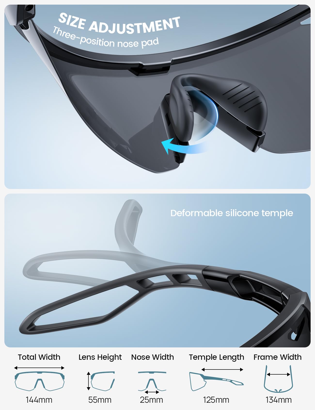 Lamicall Polarized Sports Sunglasses for Men Women, [24g Ultralight] [Adjustable Nose Pad] UV400 Protection Sun Glasses for Cycling Running Baseball Fishing Golf Beach Volleyball, Gifts for Mom Men 🍁 All In One Marketplace Canada