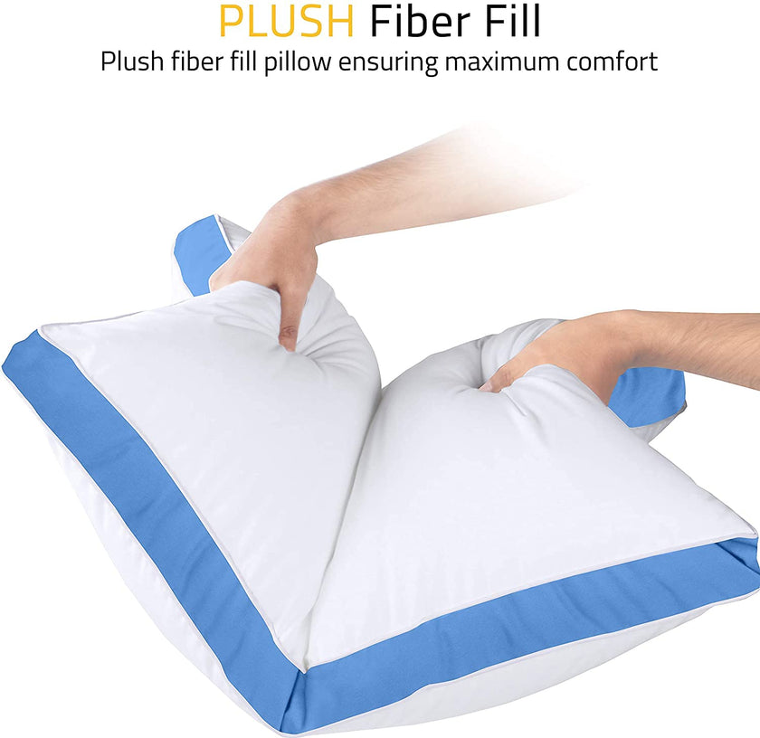 Utopia Bedding Bed Pillows for Sleeping Queen Size (Blue), Set of 2, Soft & Fluffy Pillow with Down Alternative Filling, Cooling, Hotel Quality, Gusseted Pillow for Back, Stomach or Side Sleepers 🍁 All In One Marketplace Canada