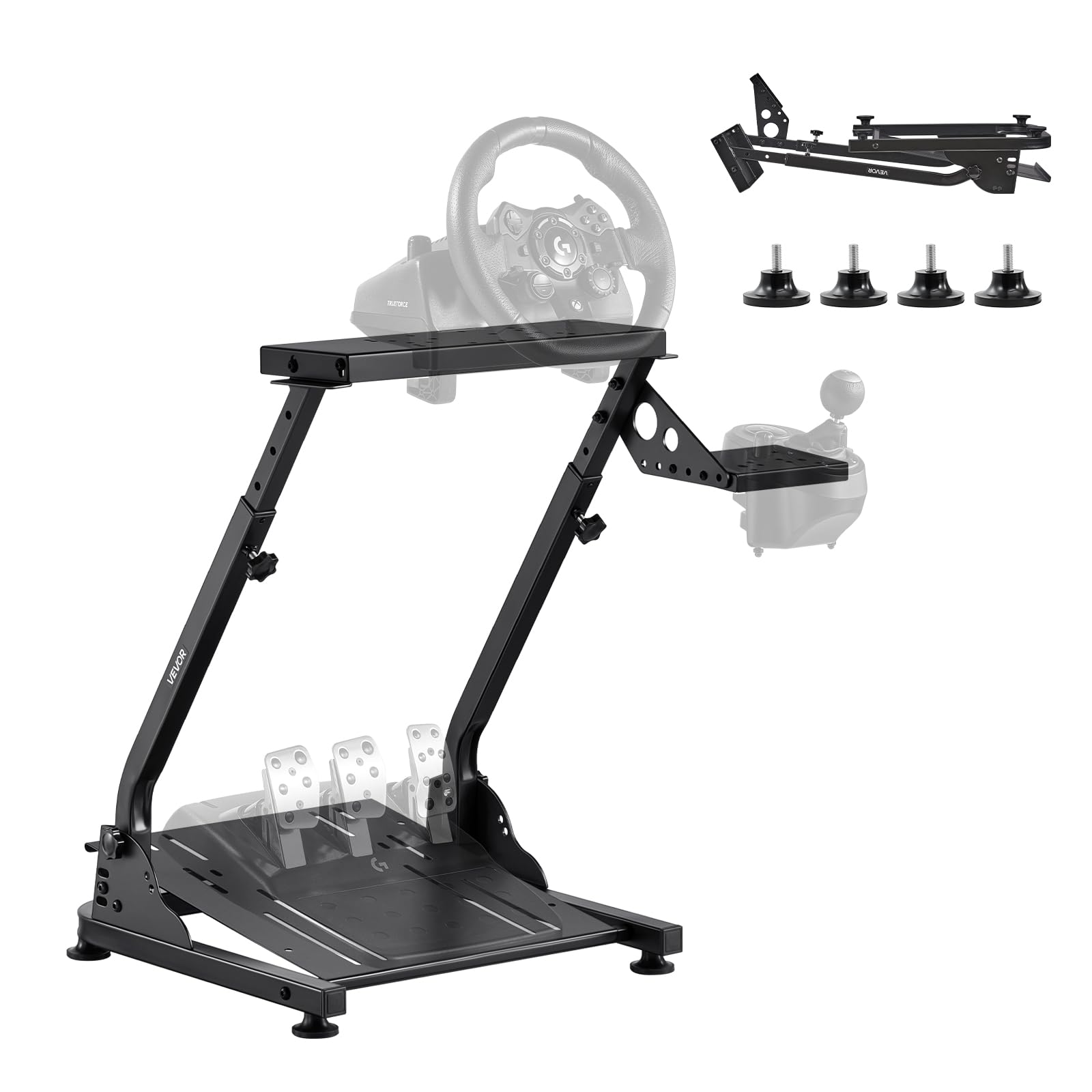 VEVOR Racing Wheel Stand, Adjustable & Foldable Simulator Stand for Logitech G29 G27 G920 G923, Thrustmaster T300RS T300GT T248 TS-PC TSXW Gaming Cockpit,Pedals Simulator NOT Included 🍁 All In One Marketplace Canada