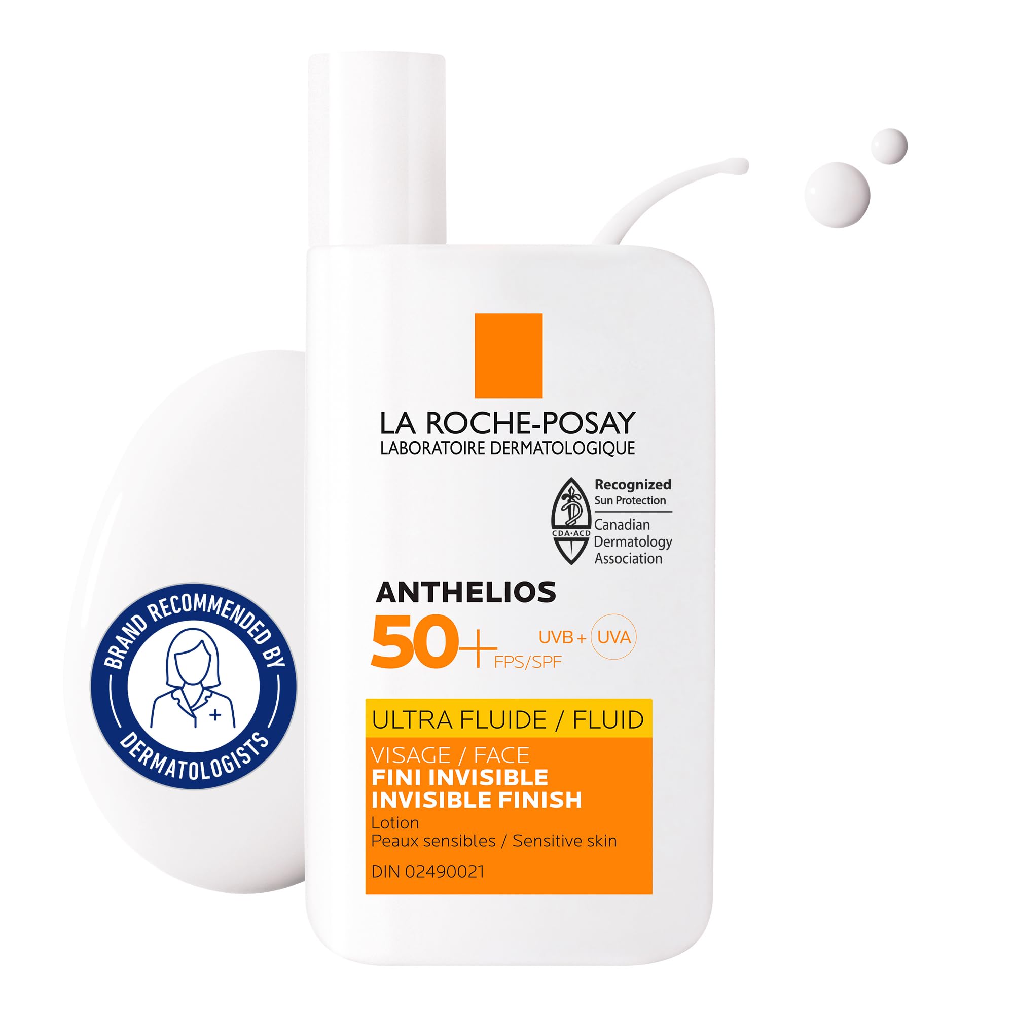 La Roche Posay Anthelios Ultra Fluid Face & Body Sunscreen SPF 50+, High UVA UVB Protection, Invisible Matte Finish, Water & Sweat Resistant, Fragrance Free, Recommended by Dermatologists 🍁 All In One Marketplace Canada
