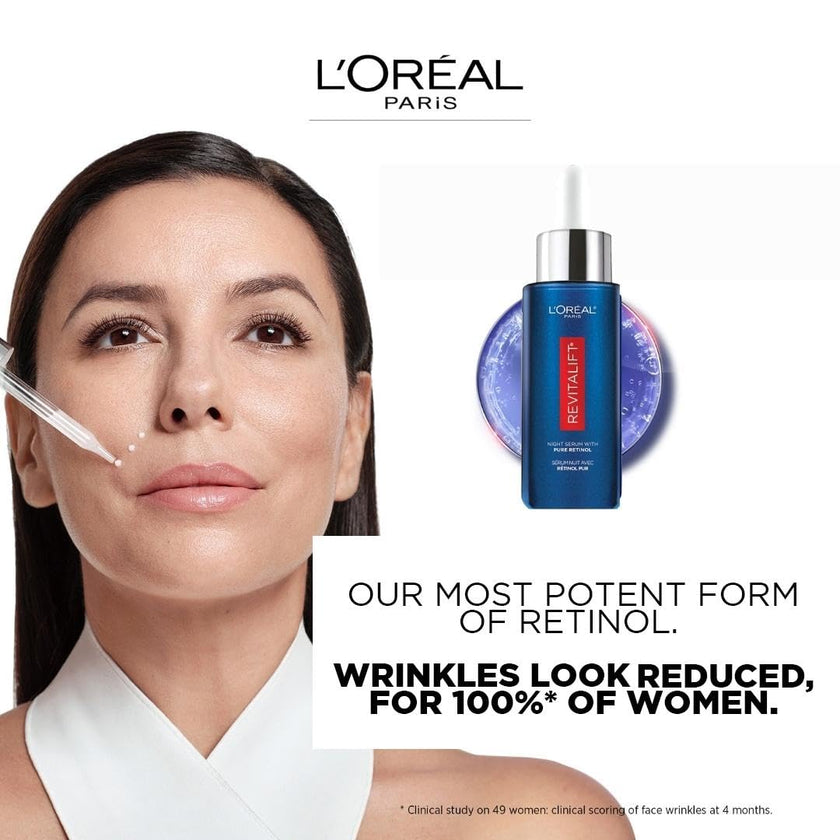 L'Oreal Paris 0.3% Pure Retinol Serum for Face, Night Serum Visibly Reduces the Look of Deep Wrinkles & Smoothes Texture, Revitalift Derm Intensives, 30ml 🍁 All In One Marketplace Canada