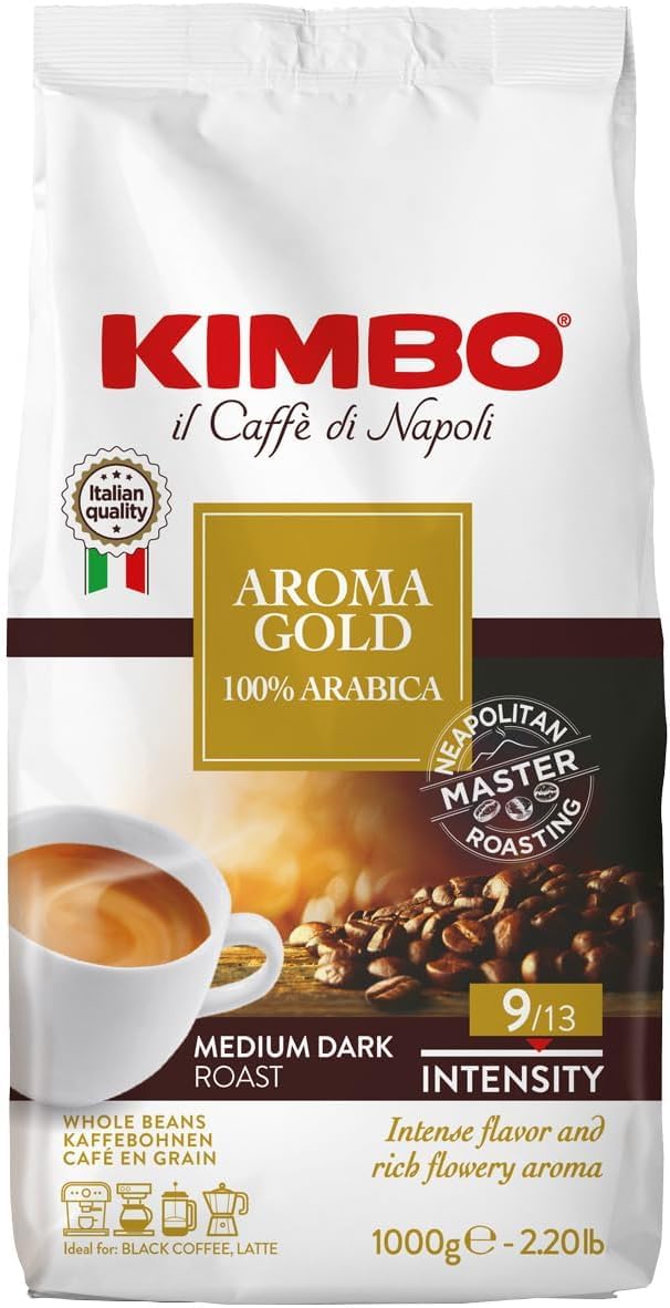 Kimbo Aroma Gold Whole Bean Espresso Coffee | 100% Arabica | 9/13 | 1 Kg 🍁 All In One Marketplace Canada