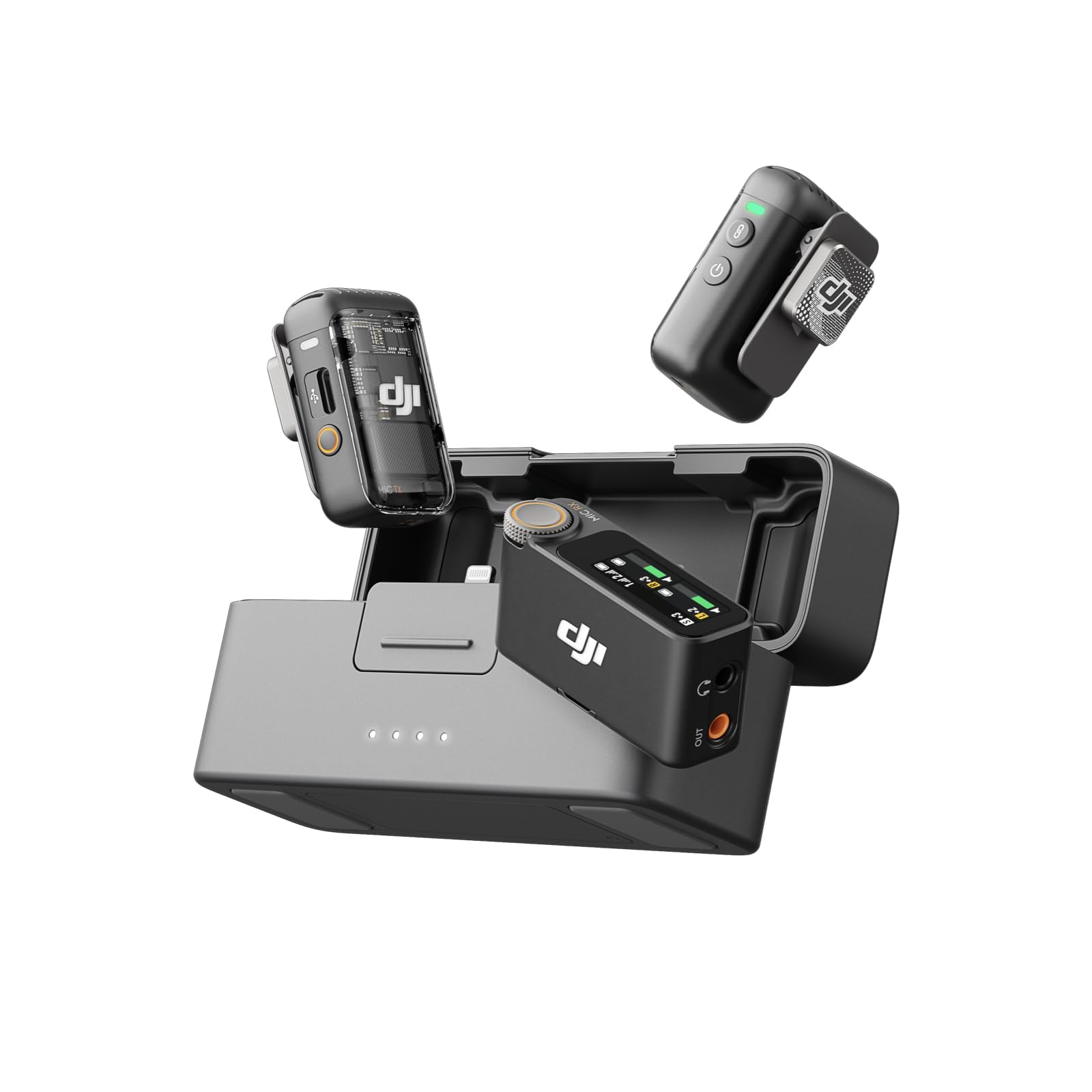DJI Mic 2 (2 TX + 1 RX + Charging Case), Wireless Lavalier Microphone, Intelligent Noise Cancelling, 32-bit Float Internal Recording, 820 ft.(250m) Range, Microphone for iPhone, Android, Camera 🍁 All In One Marketplace Canada